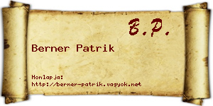 Berner Patrik névjegykártya