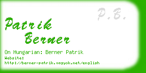 patrik berner business card